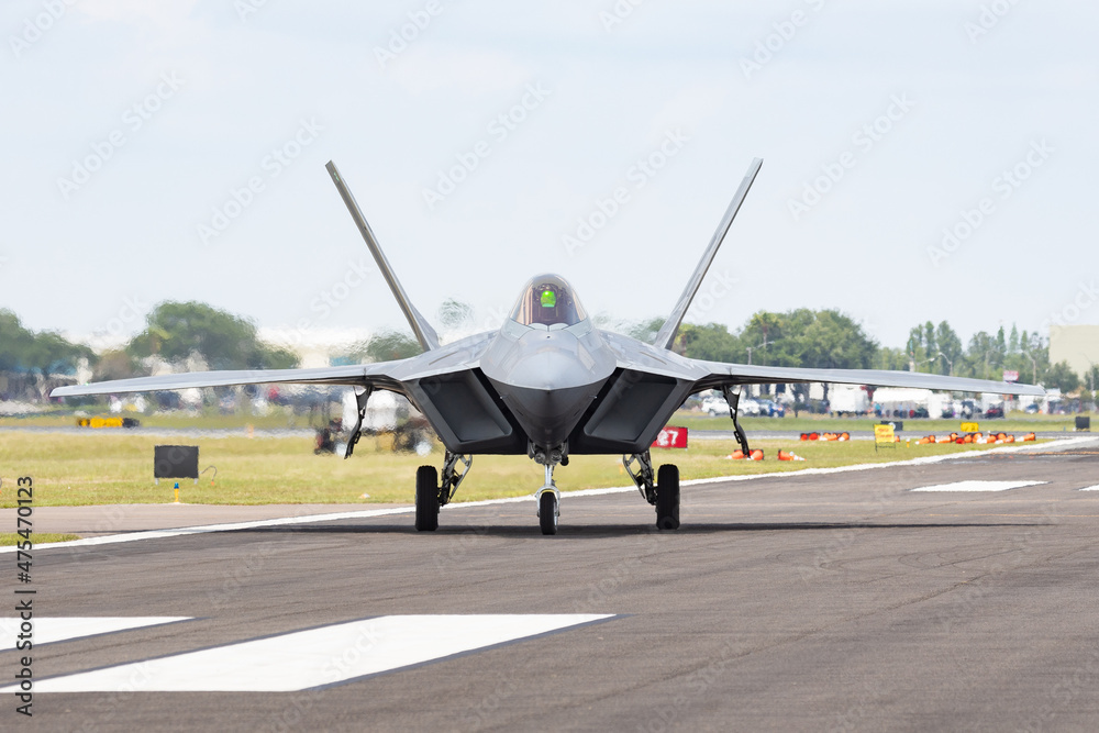 Lockheed F-22 Raptor after a demonstration. Lockheed F-22 Raptor after a demonstration.