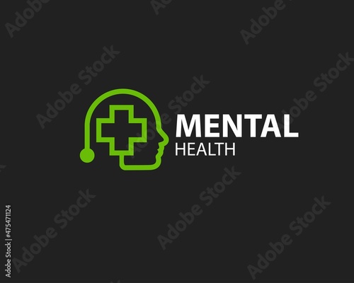 cross mental mind health logo for medical and health consulting