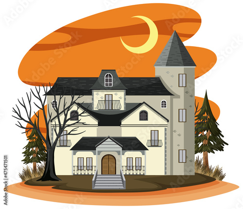 Haunted house in cartoon style