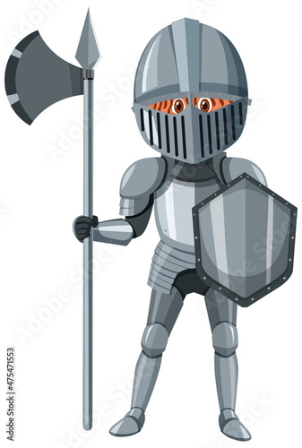 Medieval knight in armor costume isolated