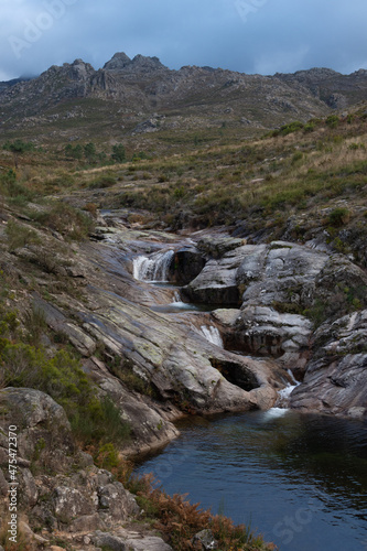 Waterfalls of pozo das olas, in the natural park of Xures-Geres between Galicia and Portugal. High quality photo