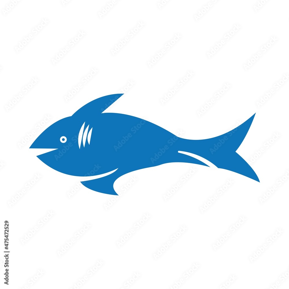 Naklejka premium Fish logo template. Creative vector symbol