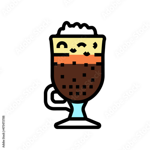 irish coffee color icon vector. irish coffee sign. isolated symbol illustration