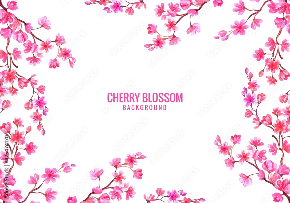 Fototapeta premium Cherry blossom card background