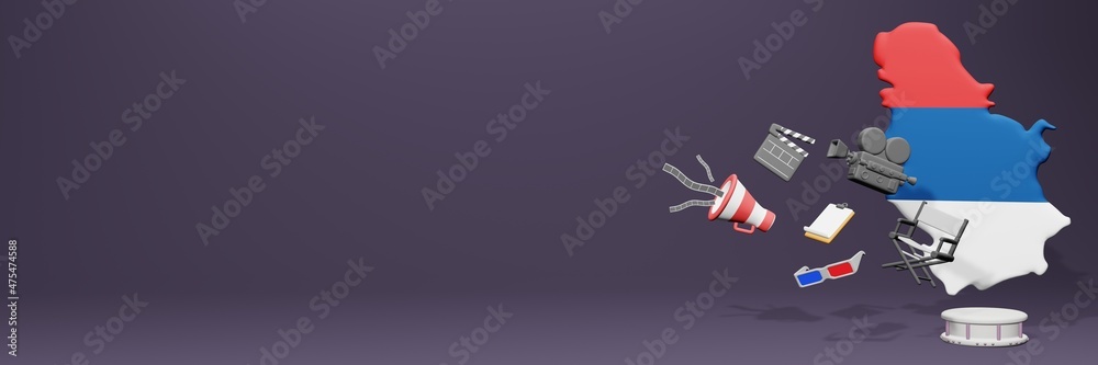 Obraz premium 3d rendering of cinema in Serbia for social media and website covers