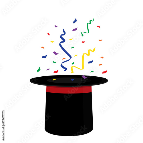Magician's black hat, magic hat with bunny ears
