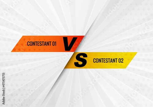 Versus vs contestant and screen background