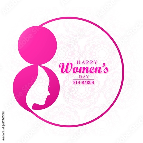 .March 8th international happy women day card design