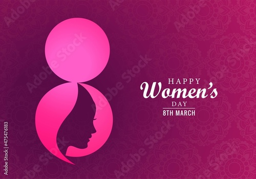 .March 8th international happy women day card design