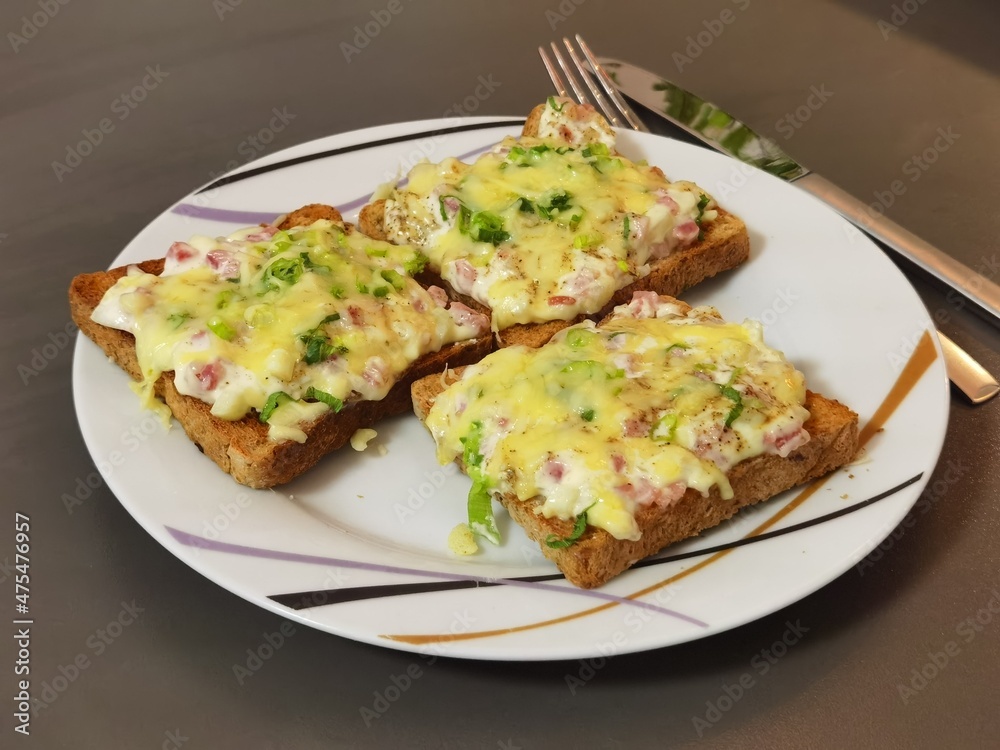 chop with potatoes and salad