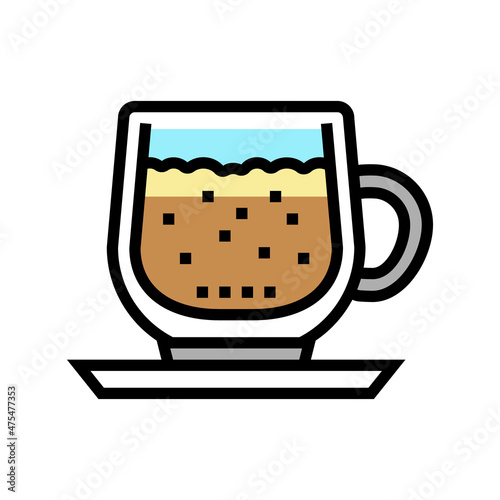 white coffee color icon vector. white coffee sign. isolated symbol illustration