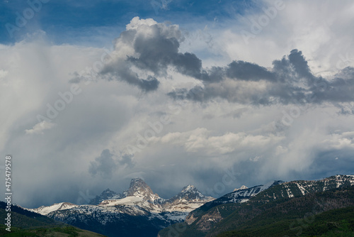 Dramatic clouds over Teton Mountains from the west © Danita Delimont