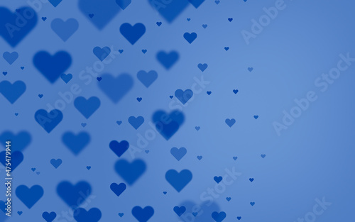 Abstract blue background of hearts with copy space.