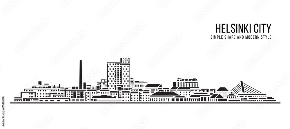 Cityscape Building Abstract Simple shape and modern style art Vector design - Helsinki city
