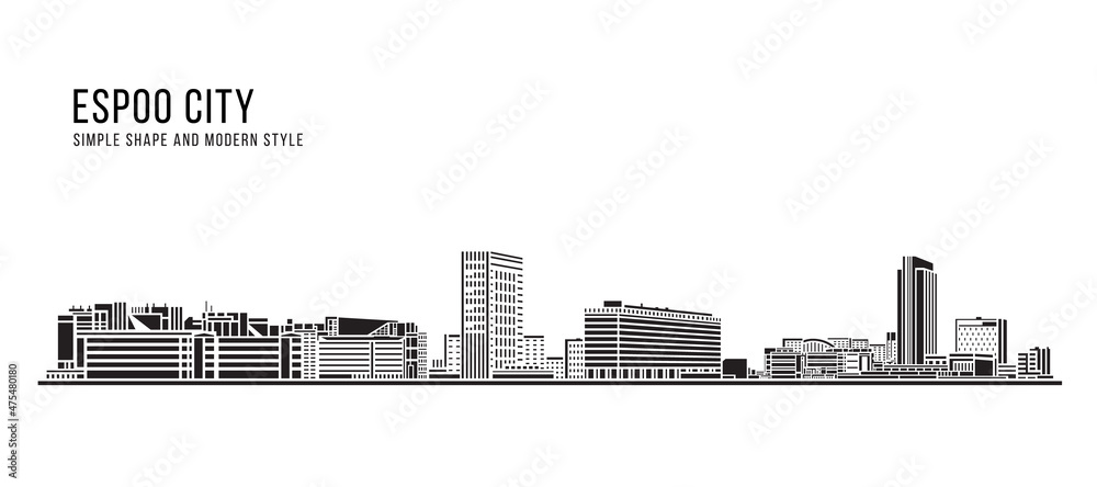 Fototapeta premium Cityscape Building Abstract Simple shape and modern style art Vector design - Espoo city