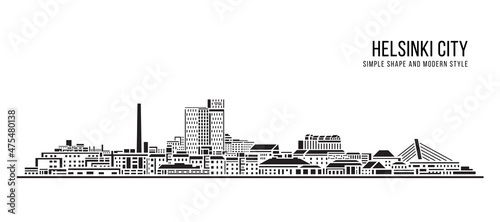 Cityscape Building Abstract Simple shape and modern style art Vector design - Helsinki city