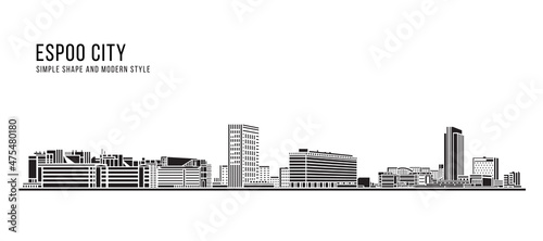 Cityscape Building Abstract Simple shape and modern style art Vector design - Espoo city