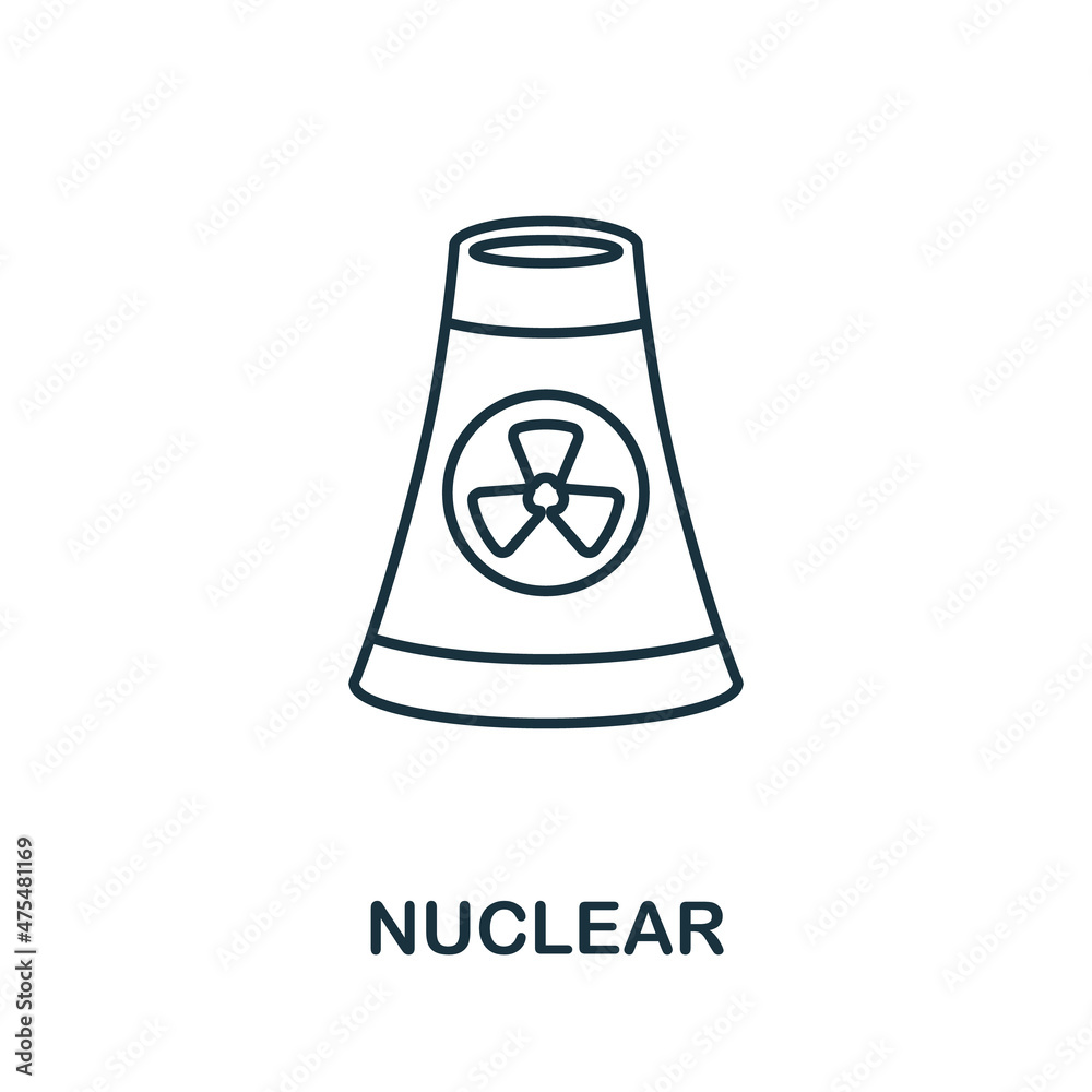 Nuclear icon. Line element from bioengineering collection. Linear Nuclear icon sign for web design, infographics and more. Nuclear icon. Line element from bioengineering collection. Linear Nuclear icon sign for web design, infographics and more.