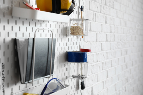 Peg board with construction...