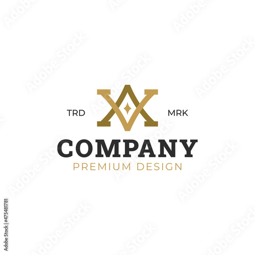 elegant luxury letter AV simple logo design for corporate identity