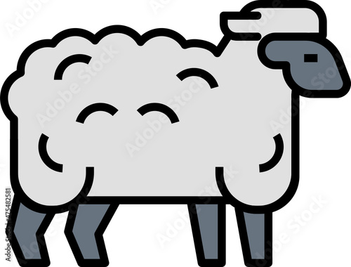 Farm Sheep Icon. Farming gardening concept icon style