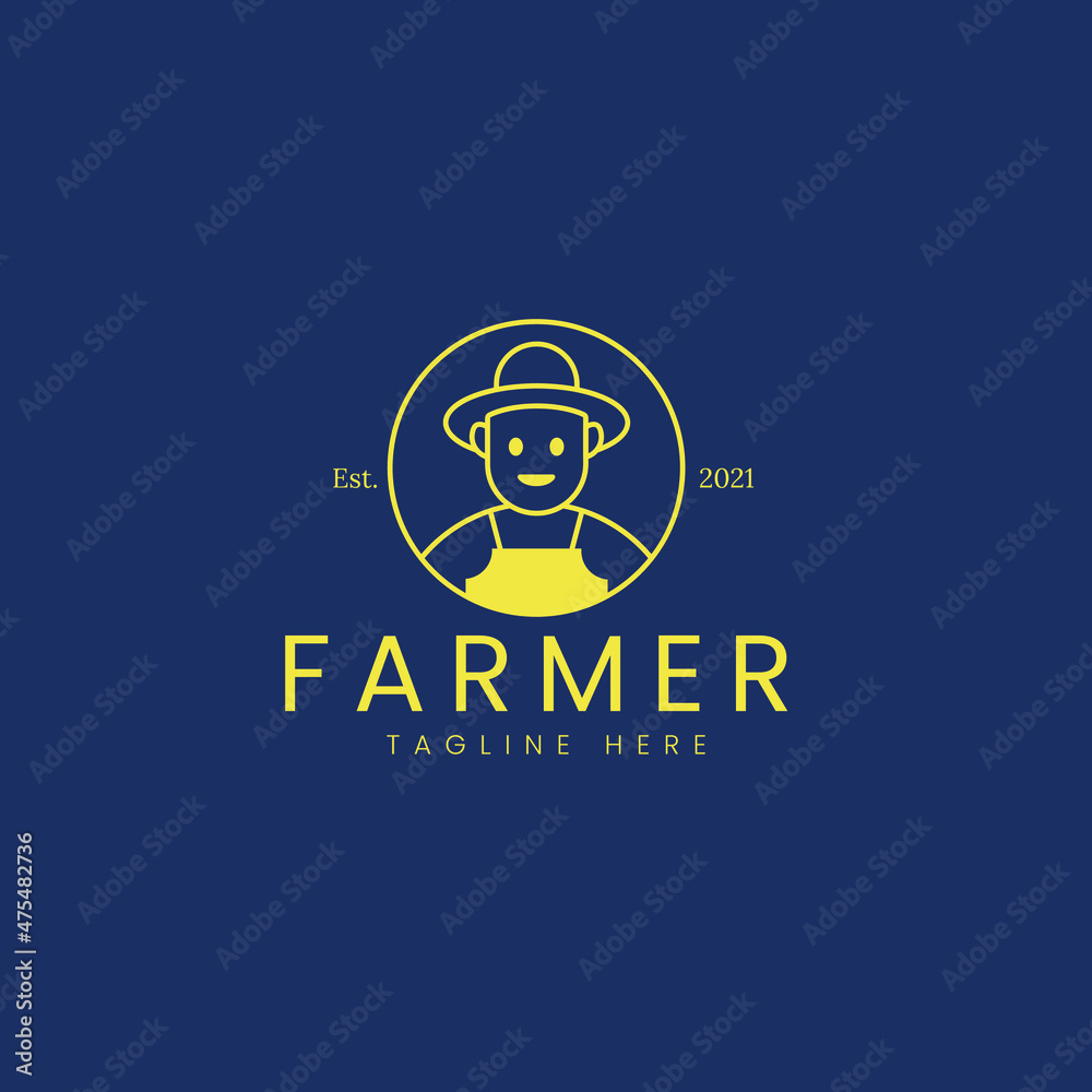 Farmer logo and icon. Premium vector harvest illustration. Farmer logo and icon. Premium vector harvest illustration.