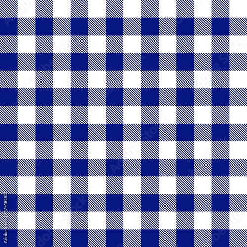 Blue white classic gingham tablecloth pattern