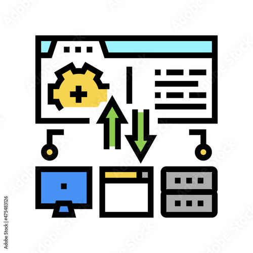 saas financial system color icon vector. saas financial system sign. isolated symbol illustration