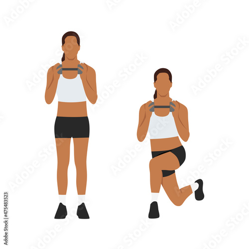 Fotografia Woman doing Dumbbell curtsy lunge exercise