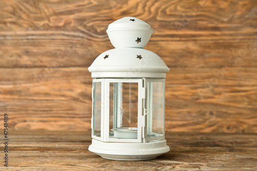 White decorative lantern wi...