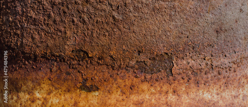 Metal rust, orange color on metal plate use as background