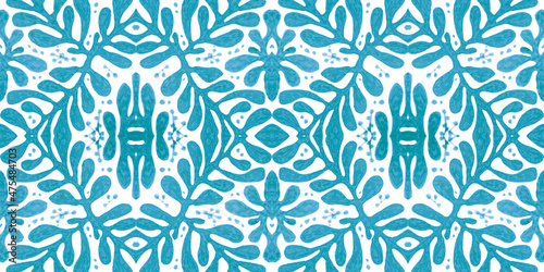 Majolica ornament. Seamless talavera design. Abstract portuguese ceramic.