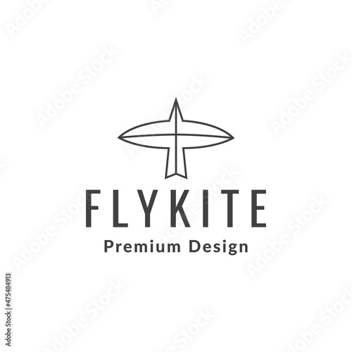 kite art line fly logo design vector graphic symbol icon sign illustration creative idea