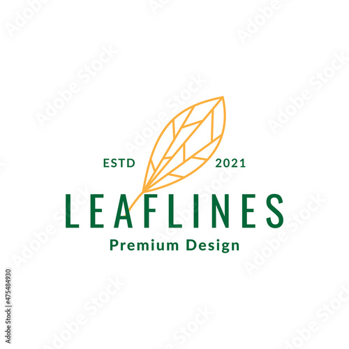 colored polygon leaf hipster logo design vector graphic symbol icon sign illustration creative idea
