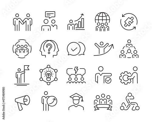 Business Consulting Icons - Vector Line Icons. Editable Stroke. Vector Graphic