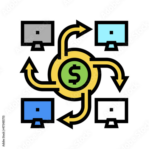 p2p finance system color icon vector. p2p finance system sign. isolated symbol illustration