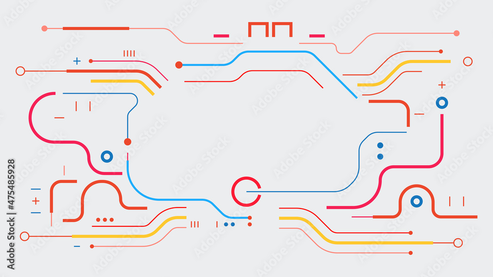 Digital geometric tech elements abstract frame Digital geometric tech elements abstract frame
