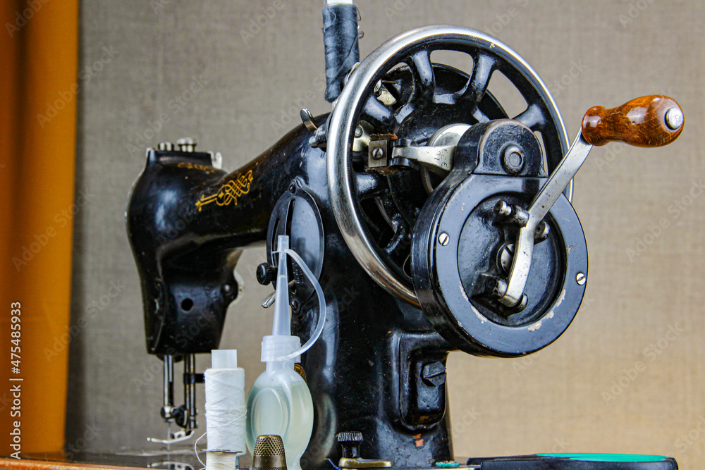old sewing machine threads textile and other