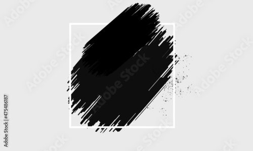 Abstract background. Ink brush strokes with rough edges. Dry brush illustration.
