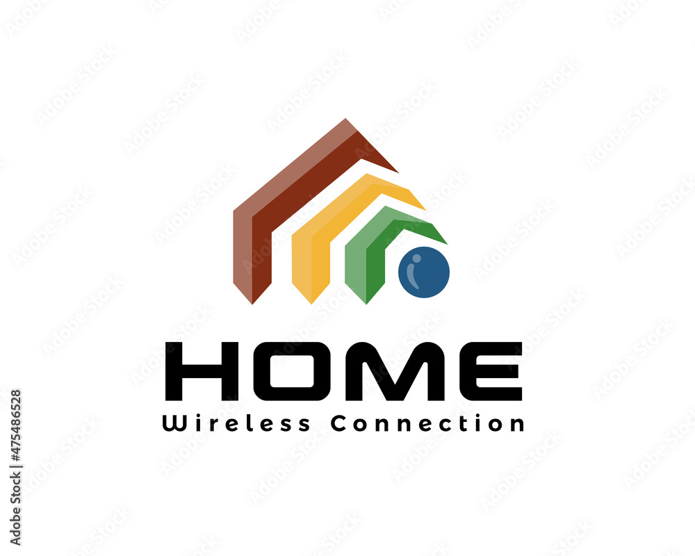abstract home house signal internet connection logo icon symbol template illustration abstract home house signal internet connection logo icon symbol template illustration