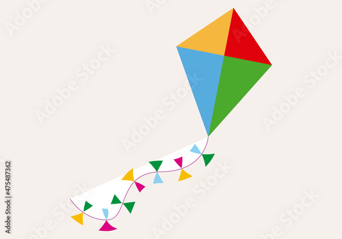 Cometa de juguete de muchos colores.