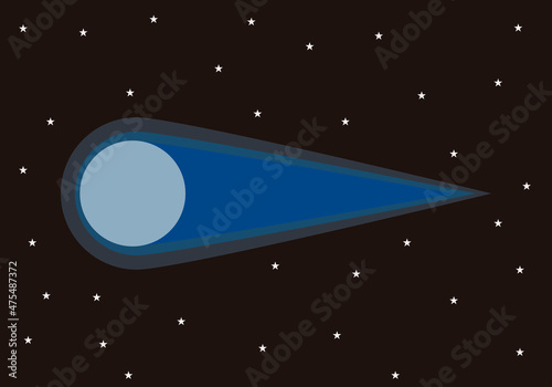 Cometa o meteorito en el universo.