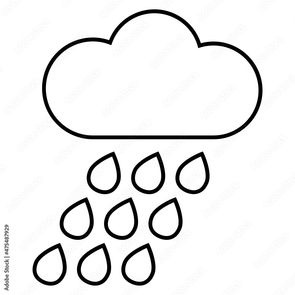 Obraz premium sustainability_rain line icon