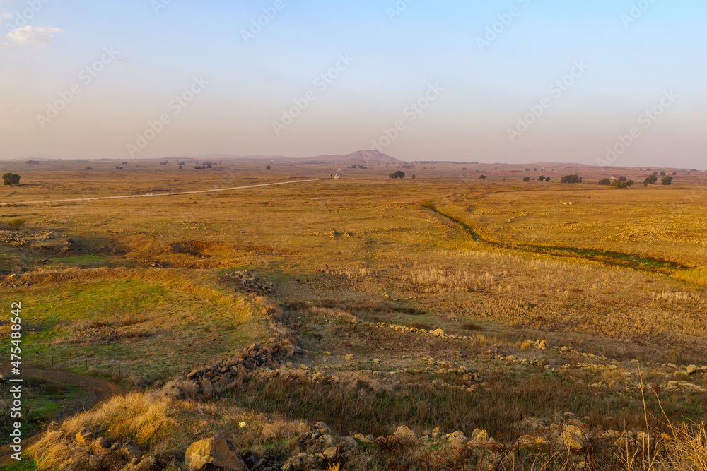 Sunset view of the Golan Height landscape Sunset view of the Golan Height landscape
