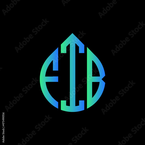 FIB letter logo design on black background. 
FIB circle letter logo design with ellipse shape.
FIB creative initials letter logo concept.FIB logo vector. 