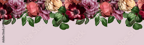 Foto Floral banner, header with copy space