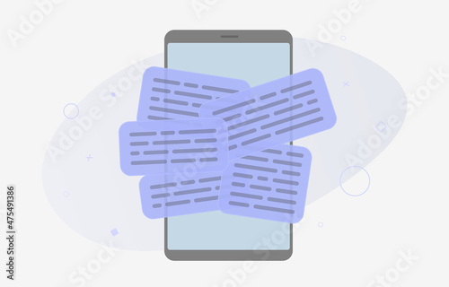 Information Overload concept icon. Overwhelmed with work messages. Infoxication, multitasking, professional burnout, missing deadline. Flat editable vector illustration