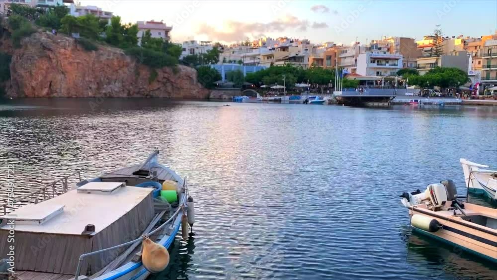 Beautiful touristic Greek Port in Agios Nikolaus, Crete, Greece Beautiful touristic Greek Port in Agios Nikolaus, Crete, Greece