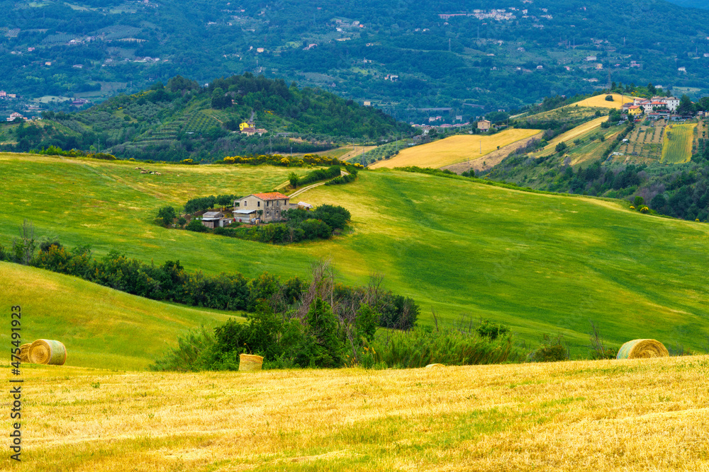 Country landscape near Appignano del Tronto, Marche, Italy