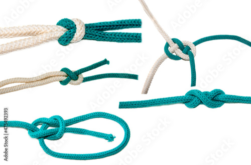 Assortment of nautical knots photo